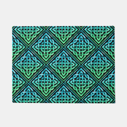 Paillasson Noeud celtique - Bleu diamant Vert (Devant)