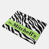 Paillasson Noir Blanc Lime Vert Zèbre Nom de la peau Personna (Incliné)