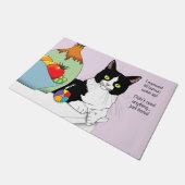 Paillasson Noir Blanc Tuxedo Funny Chat (Incliné)