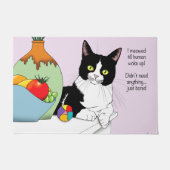Paillasson Noir Blanc Tuxedo Funny Chat (Devant)