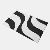 Paillasson noir + blanc zèbre rayure motif moderne (Incliné)