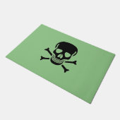 Paillasson Noir Crâne vert grand porte (Incliné)