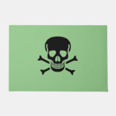 Paillasson Noir Crâne vert grand porte (Devant)
