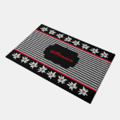 Paillasson Noir d'inspiration allemande avec porte Edelweiss (Incliné)