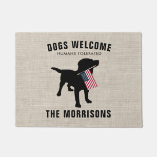 Paillasson noir drôle de nom de famille de chien