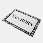 Paillasson Noir et blanc Nom Porte mat Design moderne (Incliné)