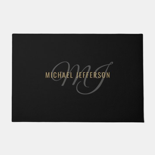 Paillasson  Noir et or - Personnalisé (Devant)