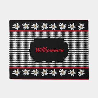 Paillasson Noir inspiré allemand avec Edelweiss