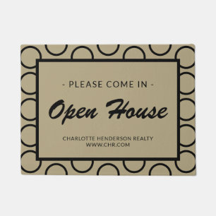 Paillasson Noir moderne Cercle Immobilier Open House Doormat