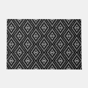 Paillasson Noir moderne en tissu boueux Motif d'éthique géomé