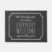 Paillasson Noir rustique et blanc Tout le monde Bienvenue mat (Devant)