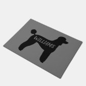 Paillasson Noir standard Poodle Chien Silhouette Personnalisé (Incliné)