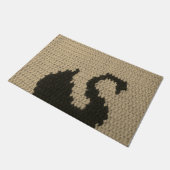 Paillasson Noir Swan Silhouette Naturel Crochet Imprimer (Incliné)