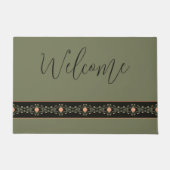 Paillasson Noir Vert Et Pêche (Devant)