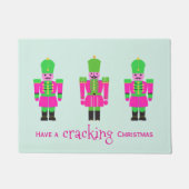 Paillasson Noisette Noël rose et vert (Devant)