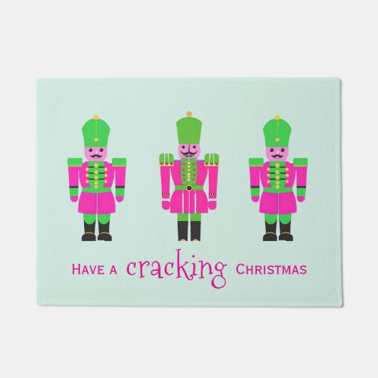 Paillasson Noisette Noël rose et vert (Devant)