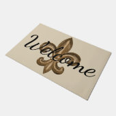 Paillasson Nola Gold Fleur de Lis Welcome (Incliné)