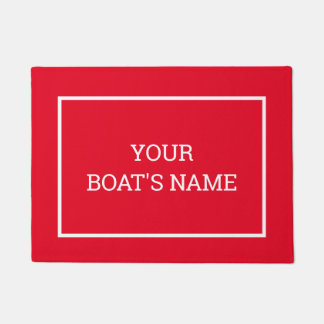 Paillasson Nom de bateau personnalisé Dock Mat Rouge