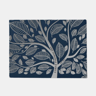 Paillasson Nom de famille Arbre gris bleu Feuille généalogie