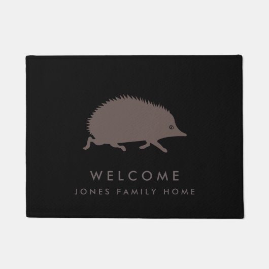Paillasson Nom de famille bienvenu de coutume de hérisson (Devant)