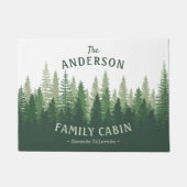 Paillasson Nom de famille Cabine Emplacement Pine Tree Forest (Devant)