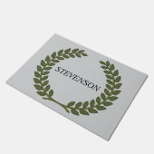 Paillasson Nom de famille classique Green Laurel (Incliné)