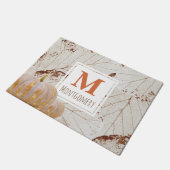 Paillasson Nom de famille de feuille et de citrouilles (Incliné)