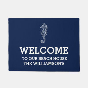 Paillasson Nom de famille de la marine Maison de plage Seah