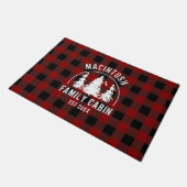 Paillasson Nom de famille du cabine Red Buffalo Plaid (Incliné)