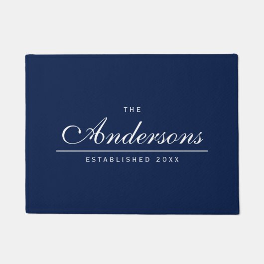 Paillasson Nom de famille établi par couleur Editable (Devant)