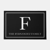 Paillasson Nom de famille noir élégant (Devant)
