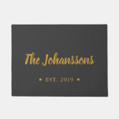 Paillasson Nom de famille personnalisé avec script manuel (Devant)