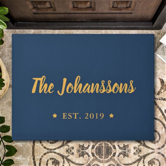 Paillasson Nom de famille personnalisé avec script manuel