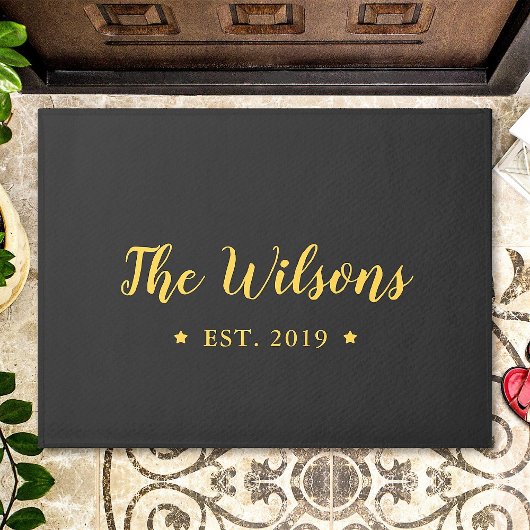 Paillasson Nom de famille personnalisé avec script manuel