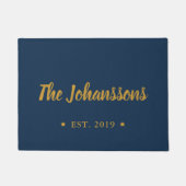 Paillasson Nom de famille personnalisé avec script manuel (Devant)