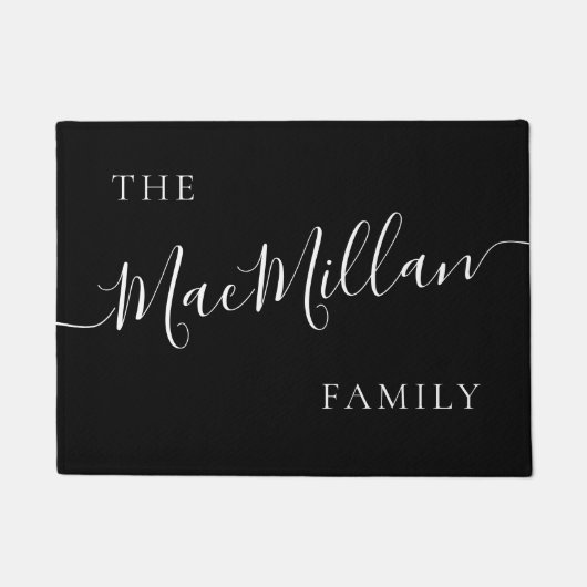 Paillasson Nom de famille personnalisé moderne Élégant Monogr (Devant)