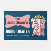 Paillasson Nom de famille personnalisé Rétro Home Théâtre (Devant)