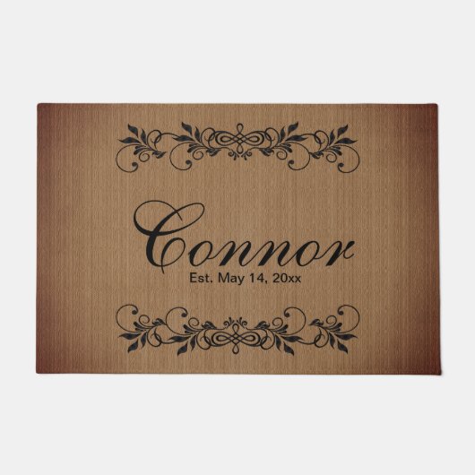 Paillasson Nom de famille - Tan Burlap (Devant)