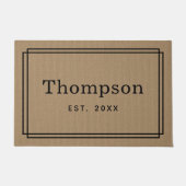 Paillasson Nom de famille Tan personnalisé Monogramme (Devant)