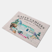 Paillasson Nom de famille Welcome Mat | Happy Campers (Incliné)