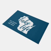 Paillasson Nom de lac customisé par Wisconsin life de lac (Incliné)