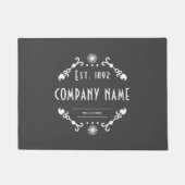 Paillasson Nom de l'entreprise établie décorative, Bienvenue (Devant)