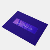 Paillasson Nom de script élégant moderne & Monogram Ombre Pur (Incliné)