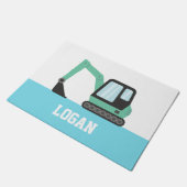 Paillasson Nom des enfants de l'Excavateur de construction ve (Incliné)