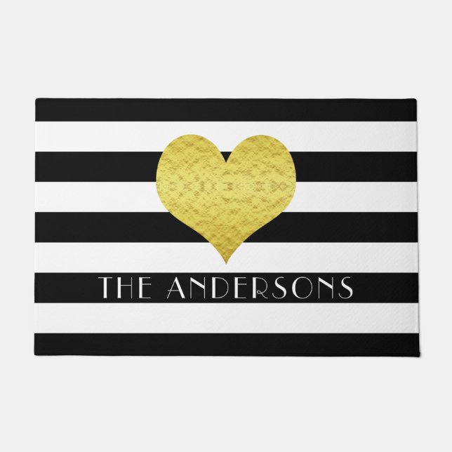 Paillasson Nom Des Grandes Blancs Et Noires Modernes (Devant)