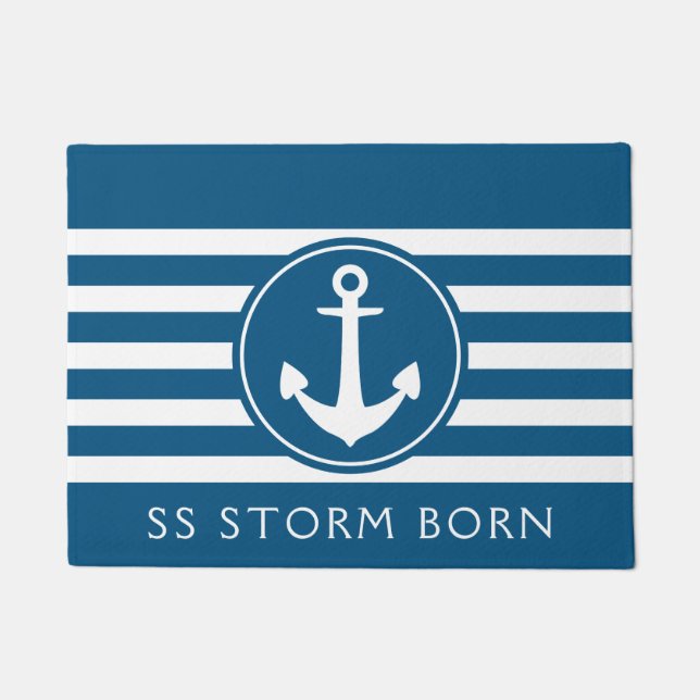 Paillasson Nom du bateau d'Ancre maritime Porte (Devant)