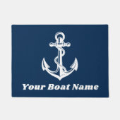 Paillasson Nom du bateau de marine nautique avec Ancre décora (Devant)