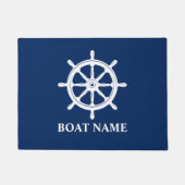 Paillasson Nom du bateau Navires nautiques Roue Marine Bleue (Devant)