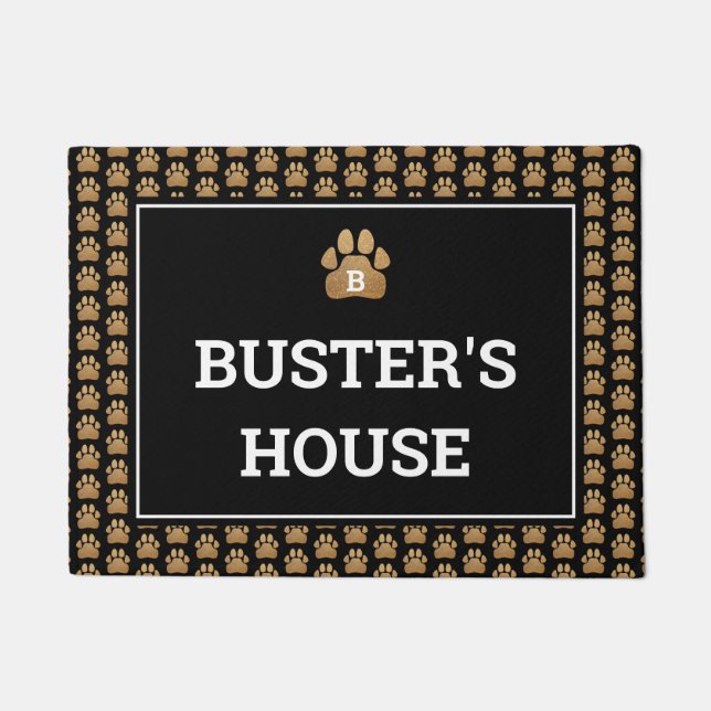 Paillasson Nom du chien du Empreinte de patte de la Parties s (Devant)