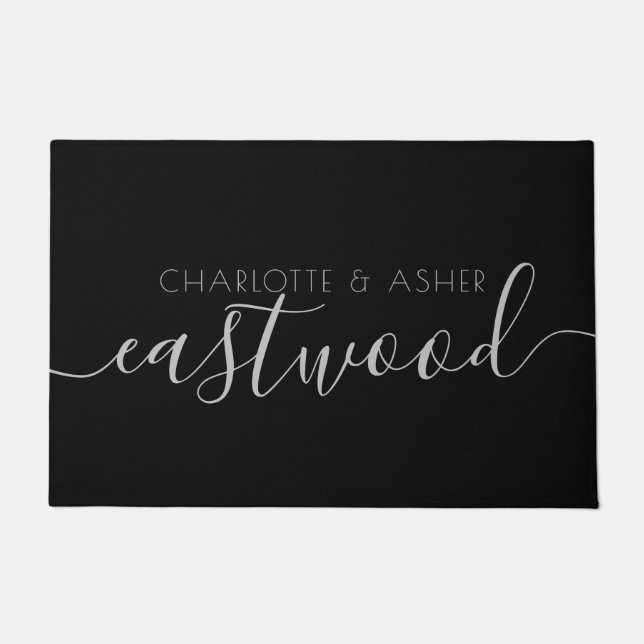 Paillasson Nom du couple Nouveau nom du script (Devant)